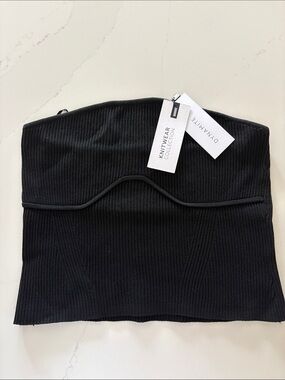 NWT Dynamite Ribbed Bandeau Tube Top Bustier Black, Size Medium